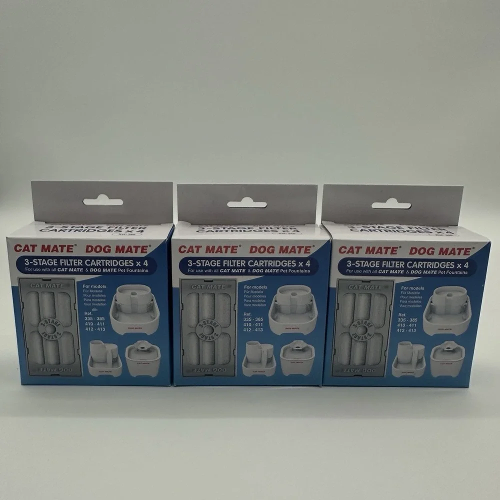 Lot 3 Cat Dog Mate Genuine‎ Replacement 3-Stage Filter Cartridges Pack of 4 NEW